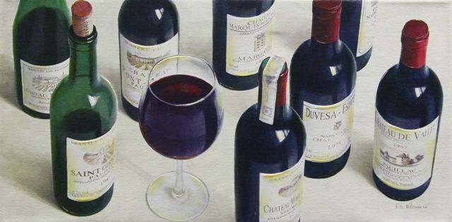 Картина на холсте "Вино" Фабрис Де Вильнев 30х60см