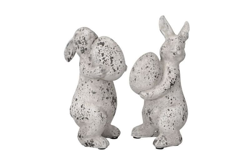 Декор "Кролик с яйцом" в ассортименте 14x9,5x22,5см / 12x10x23,5см