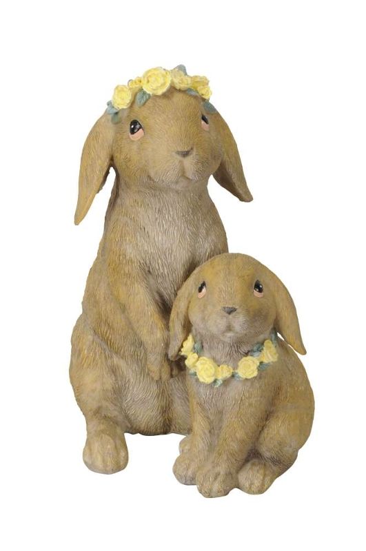 Декор "Кролики" коричневые 14x10,5x20см