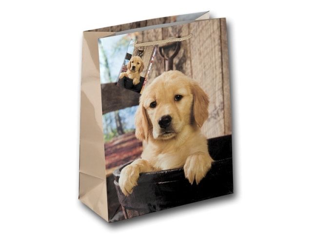 Пакет подарочный "Милый пёс" малый 18x8x23см
